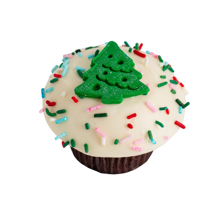 We bake our cupcakes fresh daily. (Shown: Holiday Confetti cupcakes.)