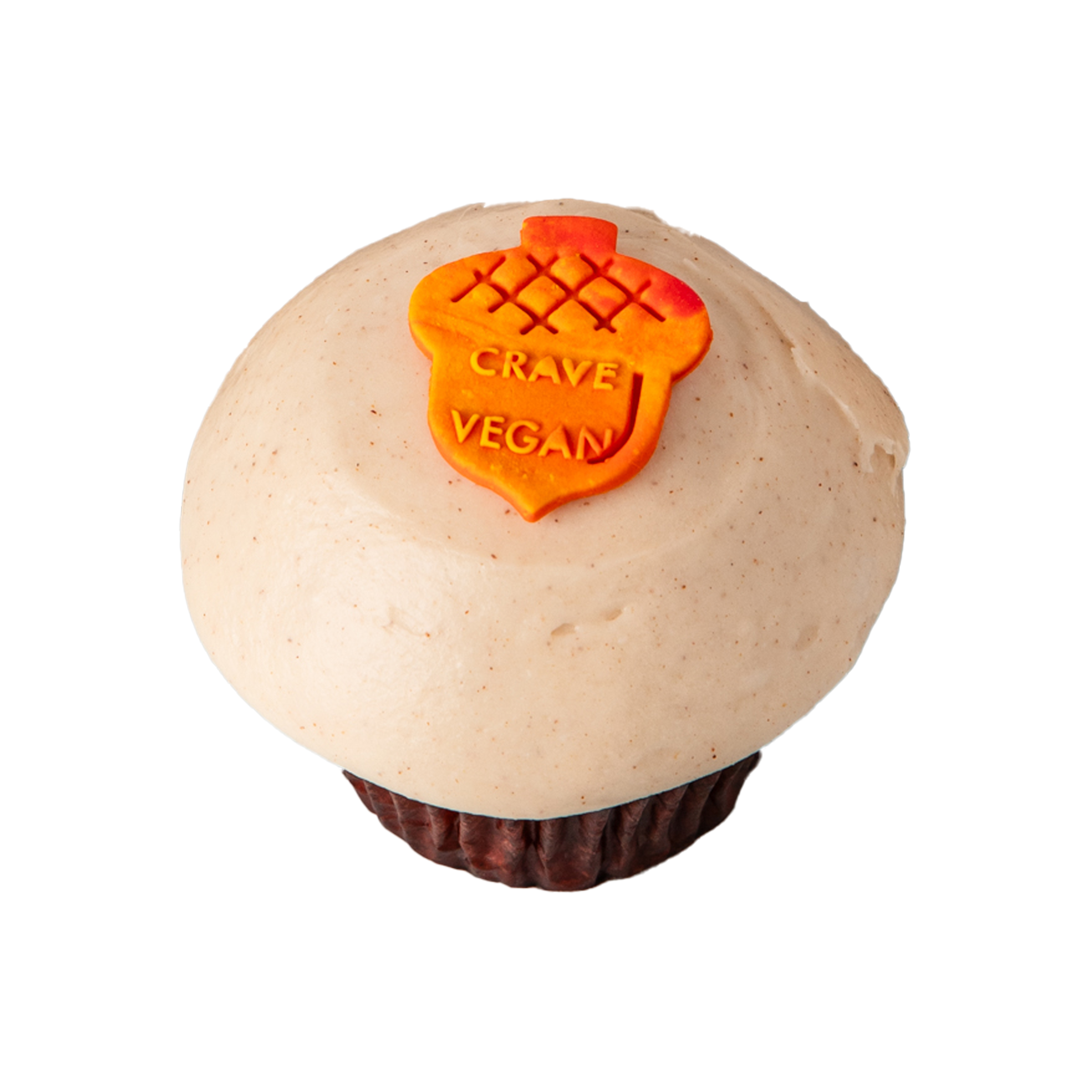 We bake our cupcakes fresh daily. (Shown: Vegan Pumpkin Cupcake cupcakes.)