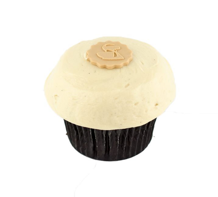 We bake our cupcakes fresh daily. (Shown: Dulce de Leche Cupcake cupcakes.)