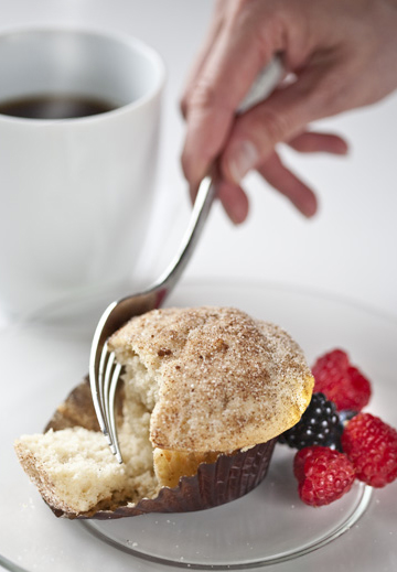 We bake our cupcakes fresh daily. (Shown: Breakfast Cake Donut cupcakes.)