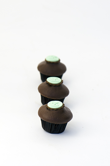 We bake our cupcakes fresh daily. (Shown: Crave Mint Chocolate cupcakes.)