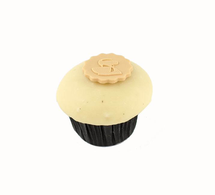 We bake our cupcakes fresh daily. (Shown: Dulce de Leche cupcakes.)