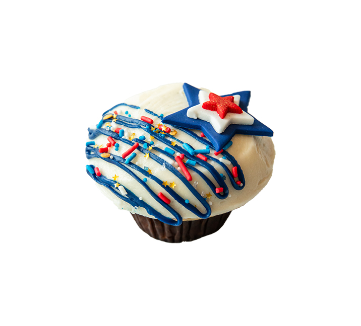 We bake our cupcakes fresh daily. (Shown: All American Confetti cupcakes.)
