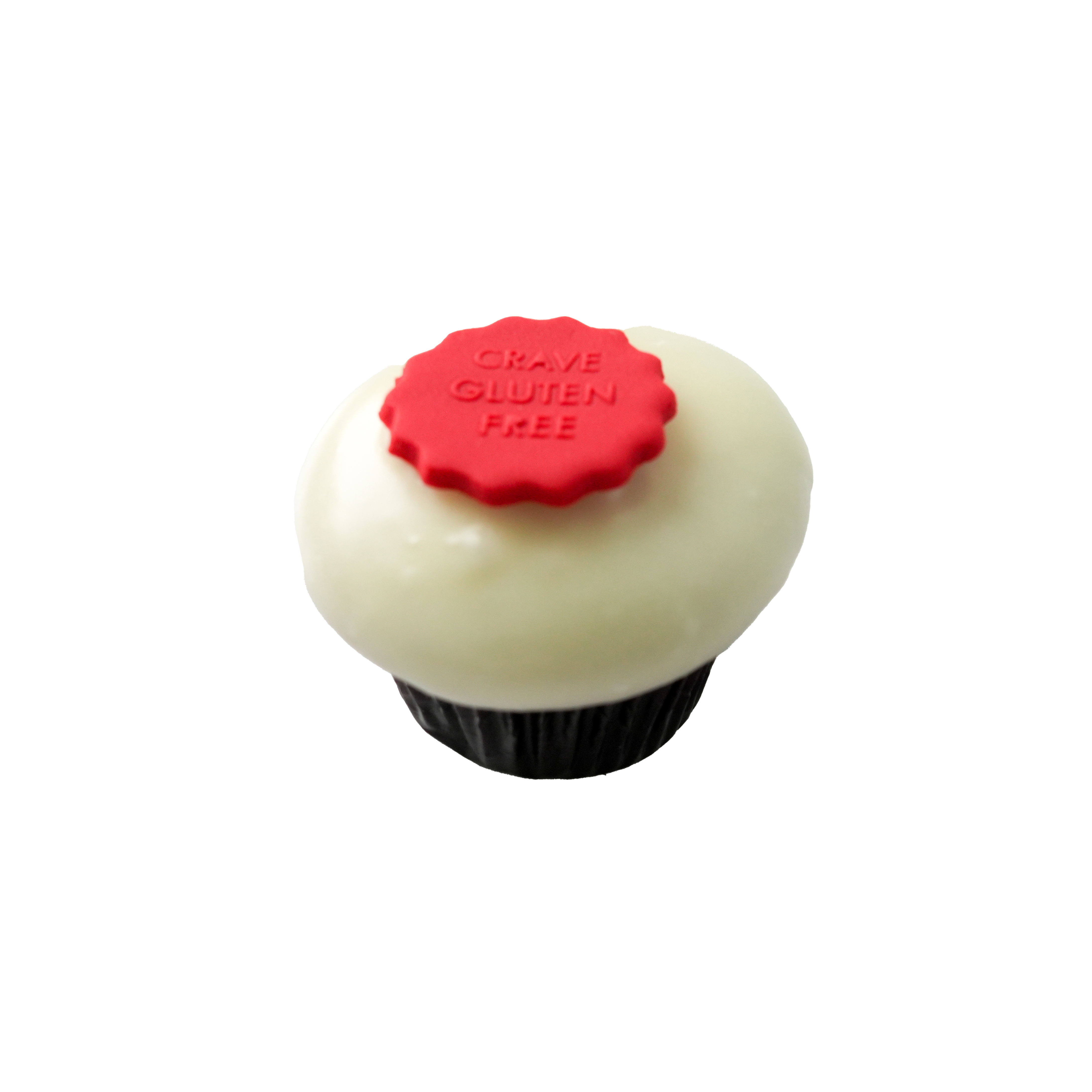 We bake our cupcakes fresh daily. (Shown: Gluten Free Red Velvet  cupcakes.)